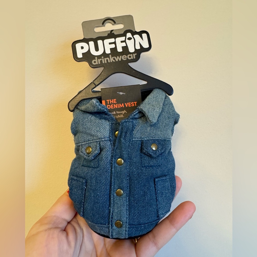 Puffin Denim Vest for 12oz can